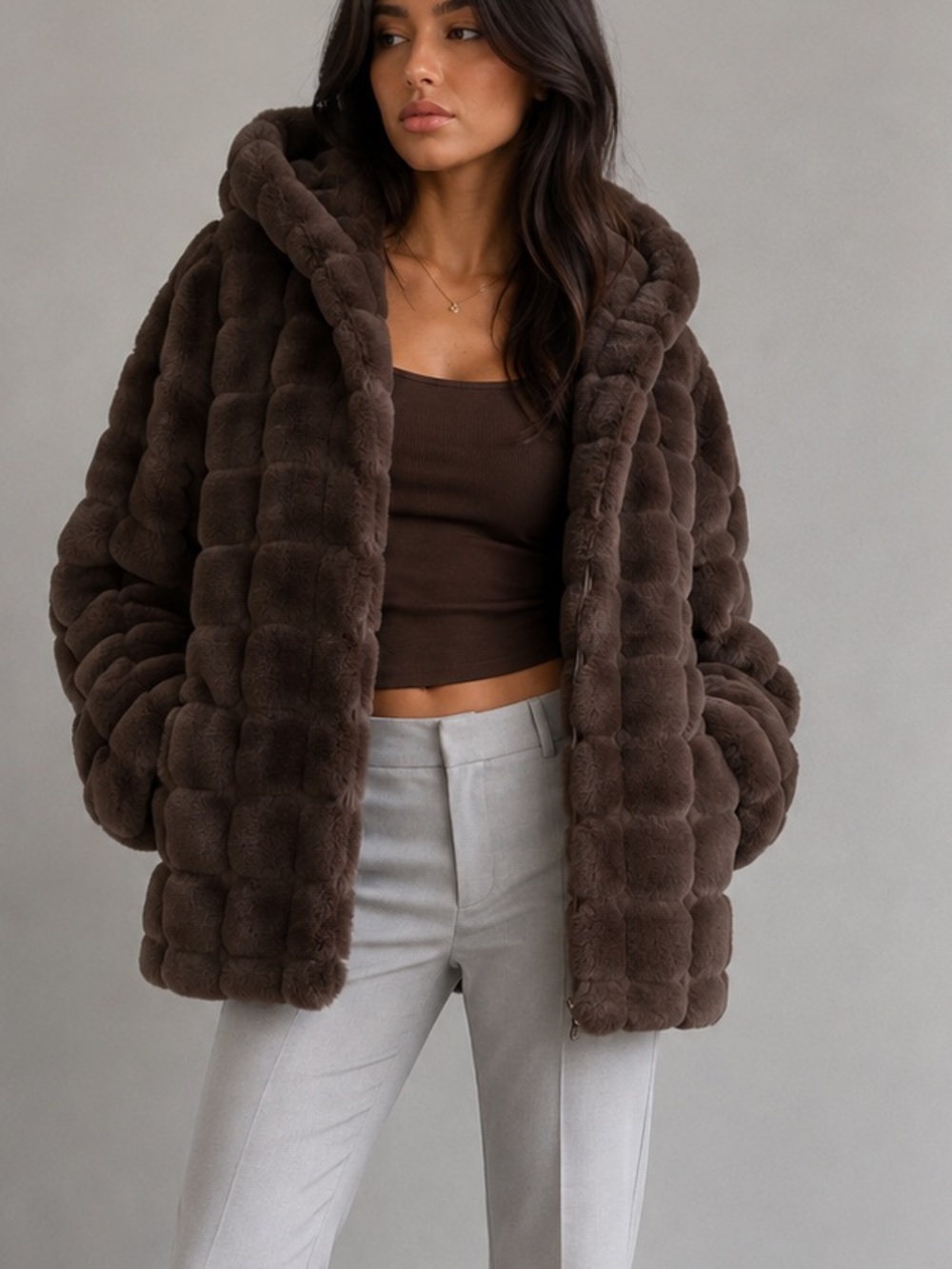 Jones New York Chocolate Teddy Jacket